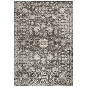 Rizzy Home Alora Decor Swagger Distressed Medallion Floral Rectangle Rug Gray - 1 of 4