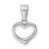 Black Bow Jewelry Sterling Silver 10mm Open Heart Pendant - 3 of 4