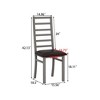 Kumasinova Set of 2 Leather Upholstered Dining Chairs, High Back Kitchen Chairs, Metal Armless Chairs with Waterproof Cushions, Dining Room Chairs - 2 of 4