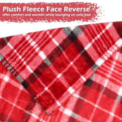Red Buffalo Plaid Fleece Blanket 50" x 60" Reversible