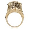 Slickblue Gold & Ruthenium Brass Ring with Multi-Color CZ Stones - Elegant Two-Tone Cocktail Design for Women, Size 5-9 - 3 of 4