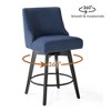 Dyonery 26" Swivel Counter Height Bar Stools with Backrests, Upholstered Seats & Wood Legs for Kitchen Island - 4 of 4