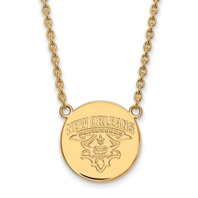 Black Bow Jewelry 14k Yellow Gold Plated Sterling Silver New Orleans Privateers NCAA Necklace 18 Inch