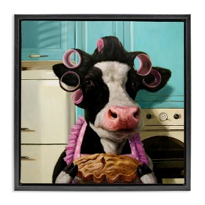 Stupell Industries Glamorous Cow Baking Pie, 18" x 18" - 1 of 4
