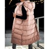 Imily Bela Womens Long Puffer Vest Hooded Sleeveless Winter Coats Quilted Warm Zip Up Padded Outerwear - 3 of 4