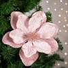 Northlight 23" Glittered Pink Magnolia Christmas Stem Spray - image 2 of 4