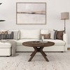 Plank+Beam Solid Wood Cross Leg Round Coffee Table, 36" Coffee Table for Living Room - 2 of 4