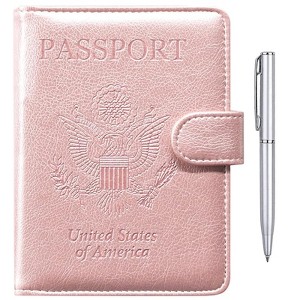 Generic Passport Holder for Travel , PU Leather Waterproof RFID Passport Holder Wallet - 1 of 4