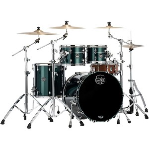 Mapex Saturn Evolution Rock Maple 4-Piece Shell Pack With 22" Bass Drum Brunswick Green - 1 of 2