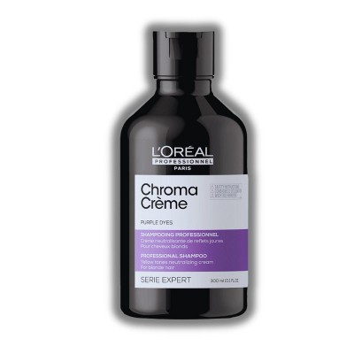 L'Oreal Serie Expert Chroma Creme PURPLE DYE Shampoo | Loreal for Unwanted Yellow Tones | Intensely Nourishes The Fiber - (10.1 oz)