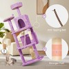 Modern Multicoloured 600GSM Soft Plush Cat Tree Pet Tower with Top Perch and Hanging Ball - 3 of 4