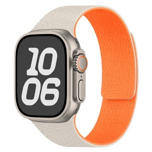 HTUTWOO Litchi-Textured Apple Watch Band, Magnetic Silicone Strap 38/40/41/42/44/45/46/49mm for iWatch Series 11 10 9 8 7 6 5 4 3 2 1 SE Ultra - 1 of 4