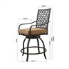 GlasFlength Patio Seating Sets Outdoor Swivel Bar Stools Set of 2 with Seat Cushion for Garden Deck Backyard, Brown, 25.71"*23.46"*46.26" - 3 of 4