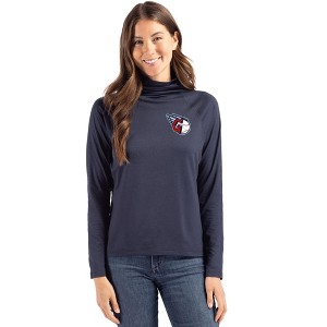 Cleveland Guardians Cutter & Buck Coastline Epic Comfort Recycled Womens Funnel Neck - 1 of 1
