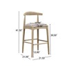 QingMoon Wooden Bar Stools Set of 2, Pebble Fabric Counter Height Chairs with Footrest and Contoured Back for Kitchen Island and Dining Room - 4 of 4