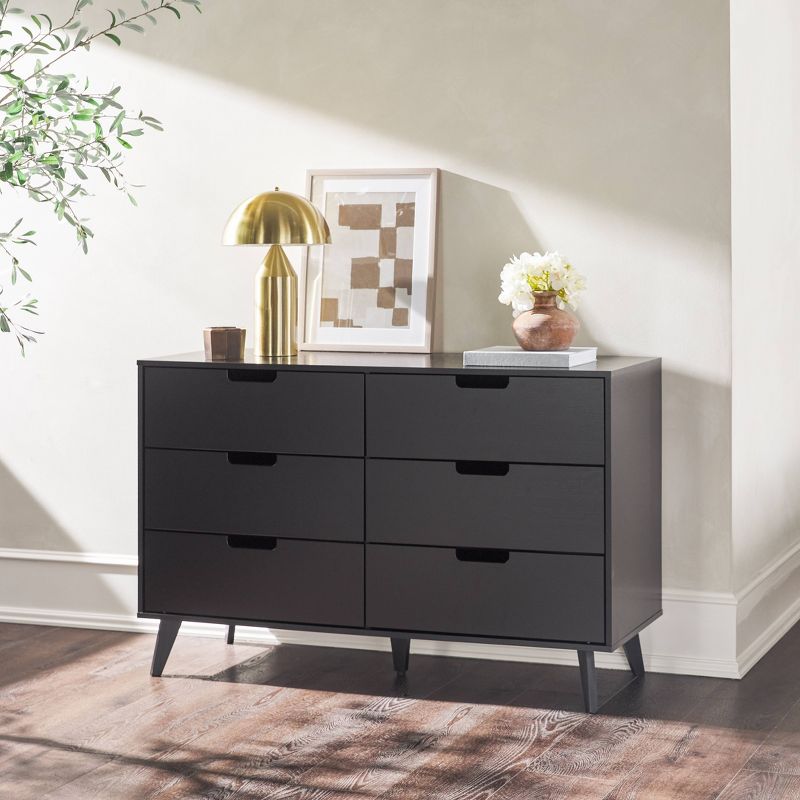 Simple Cut Out Handles 6 Drawer Dresser - Saracina Home, 1 of 7