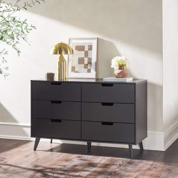 Simple Cut Out Handles 6 Drawer Dresser - Saracina Home