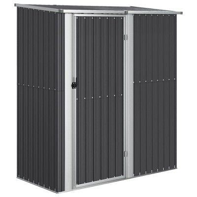 vidaxl Garden shed Anthracite Galvanized Steel Storage Tool House 71.1x38.2x82.5in Outdoor Lockable Door