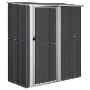 vidaxl Garden shed Anthracite Galvanized Steel Storage Tool House 71.1x38.2x82.5in Outdoor Lockable Door - 1 of 4
