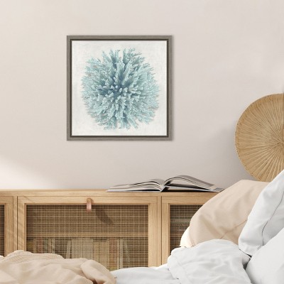 Mint Coral Cluster Framed Canvas Art Print