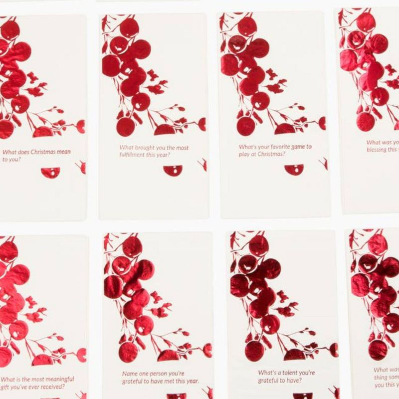 20ct Cotier Brand Convokins Christmas Conversation Starter Dinner Napkins - Red Foil Print, 3 of 6