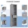 APRILSOUL Tall Bathroom Storage Cabinet, Freestanding,with Two Different Size Doors and Adjustable Shelf, MDF Board with Painted Finish - 3 of 4