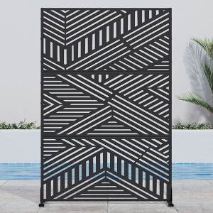 PexFix Outdoor Metal Privacy Screen Garden Fence Stripe Pattern Wall Applique - 1 of 4