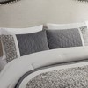 Gracie Mills Cecilia 5 Piece Textured Jacquard Stripe Comforter Set with Throw Pillows - 3 of 4