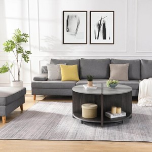 GDFStudio Firo Modern 4 Piece Round Coffee Table with 2-Tier Storage - 1 of 4