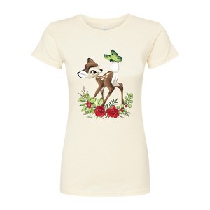 Women's - Disney - Christmas Botanical Butterfly Fitted Graphic T-Shirt - 1 of 3