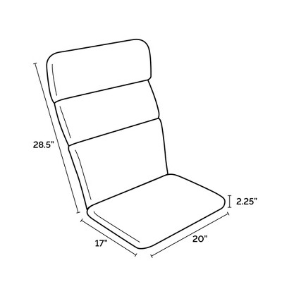 Sapphire Blue Outdoor Adirondack Chair Cushion with Recycled Polyester Fill