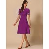 INSPIRE CHIC Women's Elegant Ruffled Peter Pan Collar Dresses - 4 of 4