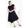 CITY CHIC | Women's Plus Size  Ponte Flare Dress - navy - 16W - 3 of 4