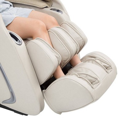 Taupe Luxury Faux Leather 60'' Massage Chair with Voice Activation