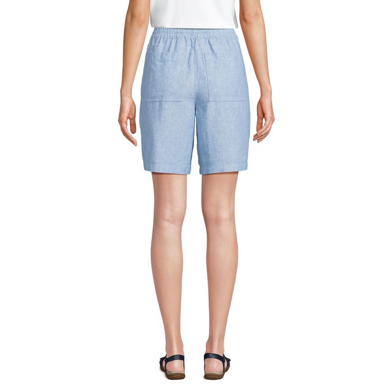 Lands' End Women's High Rise Pull On Drawstring A-line 10" Linen Shorts, 2 of 4