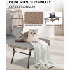 Wicker Egg Chair with Ottoman, Egg Basket Lounge Chair with Thick Cushion, Comfy Egg Rattan Seat for Indoor Outdoor Patio Porch Backyard. - 4 of 4