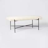 Clarkston Metal Base Upholstered Bench Cream Boucle - Threshold™ designed with Studio McGee