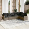 vidaXL 7 Piece Patio Sofa Set with Cushions Gray Poly Rattan - Without Table - 2 of 4