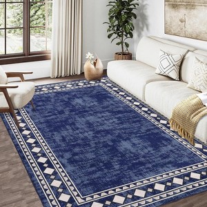 Runner for Hallway Washable Kitchen Rug Non Slip Vintage Farmhouse Soft Grey Low Pile for Living Room Bedroom Decor Nursery - 1 of 4