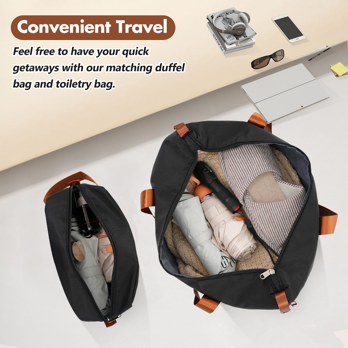 Polibi Luggage Set 3 Pieces with 28 Inch Luggage, a Travel Duffel Bag and a Toiletry Bag - thumbnail 7