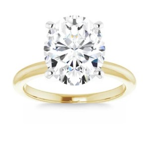 Pompeii3 4.02Ct Two Tone Certified Lab Created Oval Cut Diamond Engagement Ring - Size 6.5 - 1 of 4
