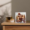 Christmas Highland Cow Wooden Box Sign Desk Decor, Highland Cow Christmas Decorations - 3 of 4