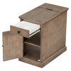 NicBex Classic Lift-Top Charging End Table with USB Ports, Sofa Side Table with Storage, Vintage Nightstand with Drawer, Cup Holders -Antique Brown - 3 of 4