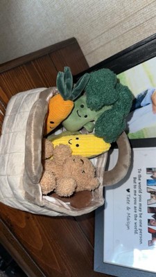 Plush Veggie Basket Play Set with Interactive Stuffed Vegetable Toys –  Lambs & Ivy