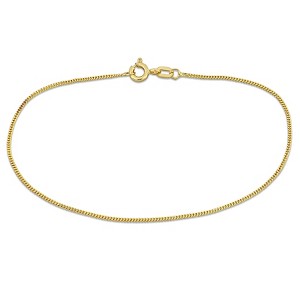 Everly Jewelry - 14K Yellow Gold1mm Diamond-cut Flat Curb Bracelet - 9 in - 1 of 4