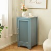 eHemco Azure Grey Ribbed End Table, Side Table with Storage, Modern Retro Style, 18 x 14 x 30.5 Inches - 2 of 4