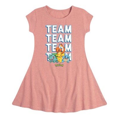 Girls' - Pokémon - Partners Team Fit & Flair Cap Sleeve Dress