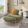 Modern Accent Chair with Ottoman, Upholstered Oversized Single Sofa Couch, Deep Seat Lounge Chair with Footrest for Bedroom Living Room Office Y - 2 of 4
