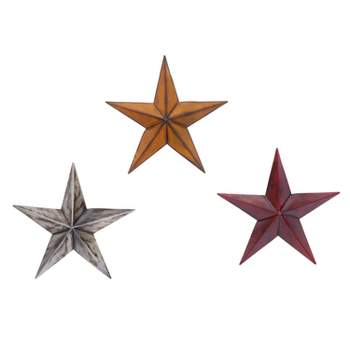 Set of 3 Iron 12.5" Rustic Stars Wall Décor - Olivia & May