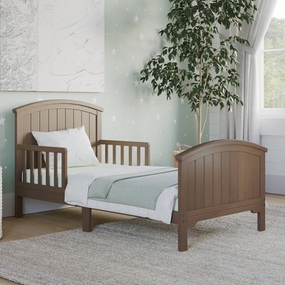 Dusty Heather Pine Toddler Bed with Guard Rails and Headboard